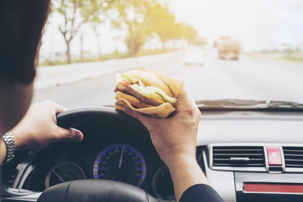 Eating Behind The Wheel Can Lead To Car Accidents