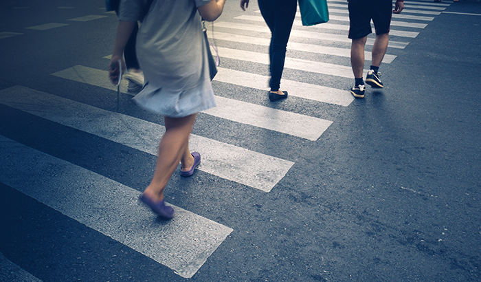 Be Careful Of People Crossing The Road. For People Using Crosswalk